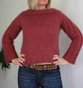 Cropped Sweater Easy Knitting Pattern