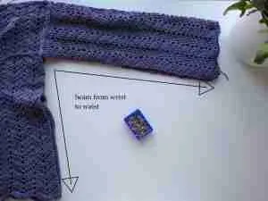 Peephole Chevron Lace Crochet Sweater Seaming