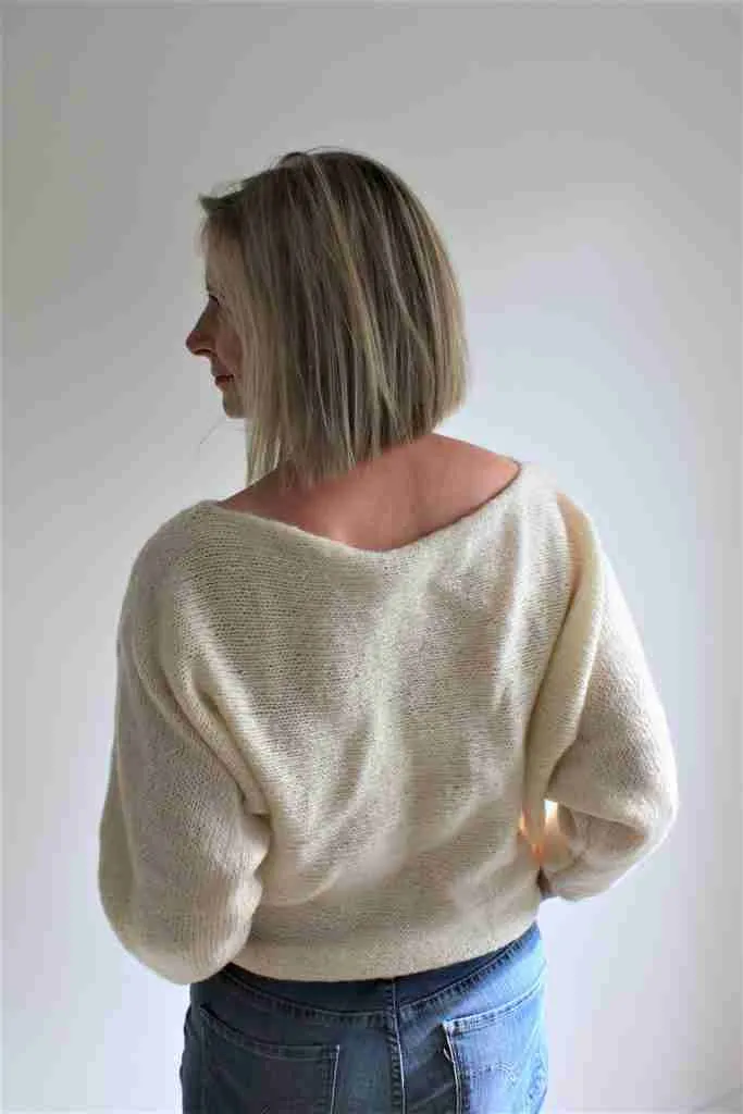 Batwing sleeve easy knitting pattern for beginners 