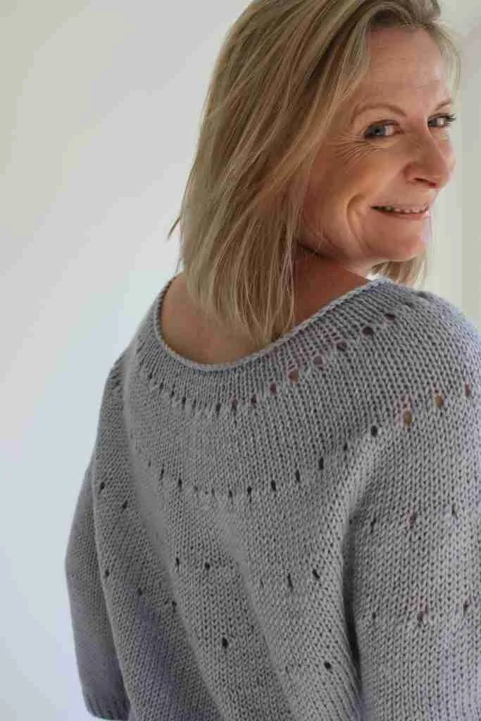 top down yoke lightweight easy sweater knitting pattern