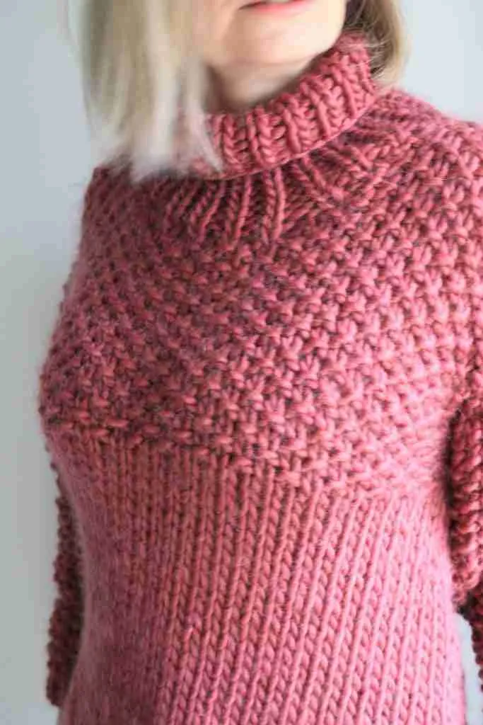 Chunky Knit Sweater easy knitting pattern